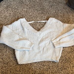 Forever 21 Light Gray V-Neck Sweater